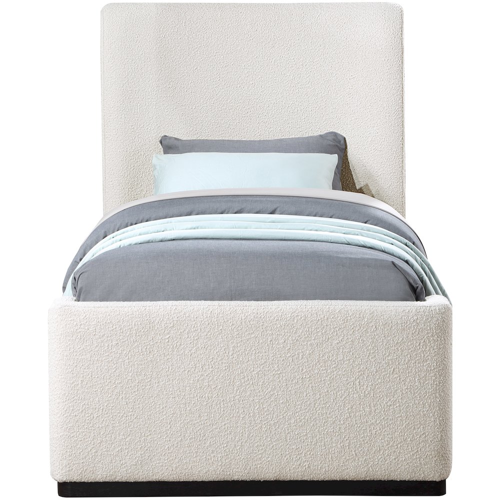 Oliver Cream Boucle Fabric Twin Bed. Picture 2