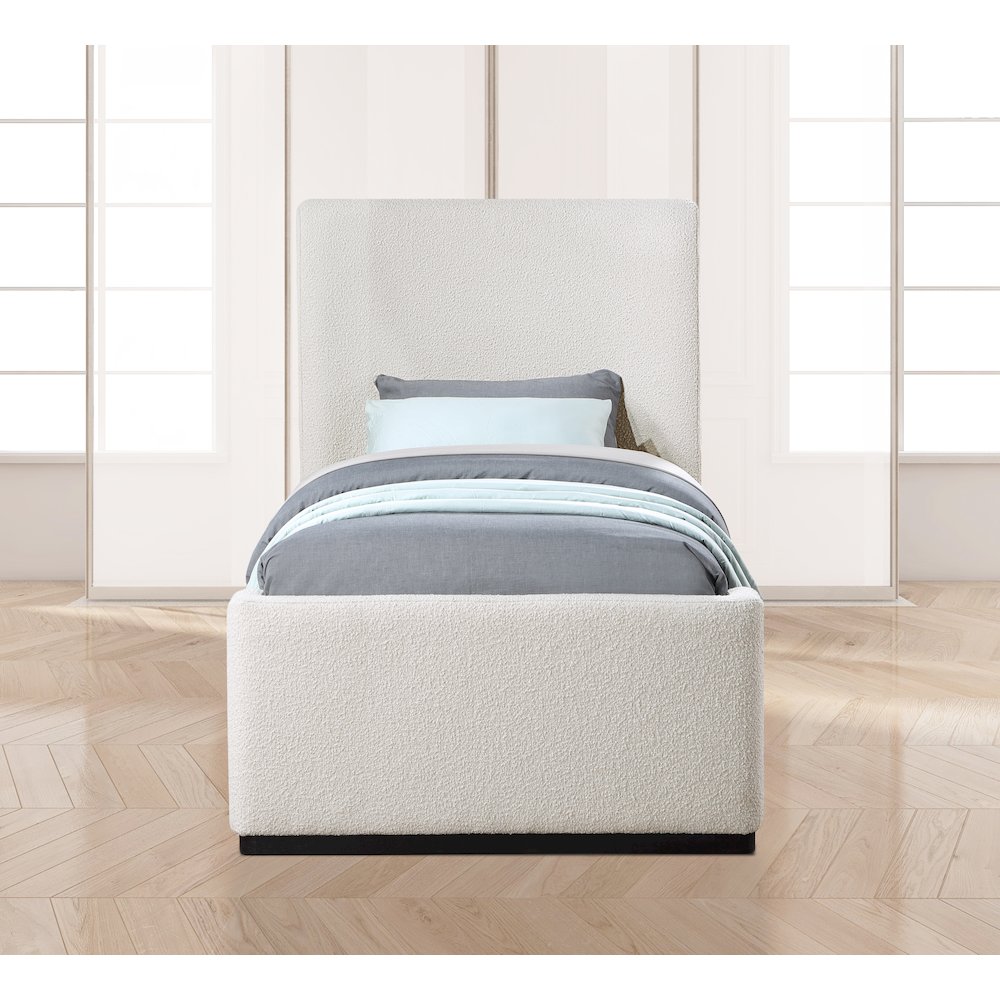 Oliver Cream Boucle Fabric Twin Bed. Picture 3