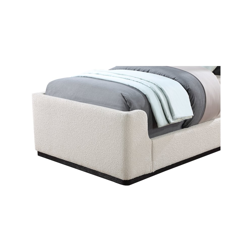 Oliver Cream Boucle Fabric Twin Bed. Picture 6