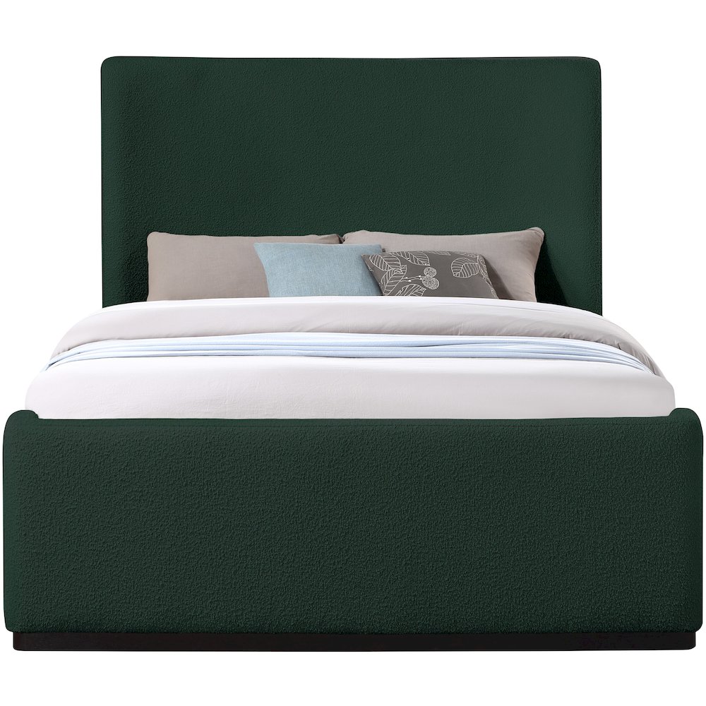 Oliver Green Boucle Fabric King Bed. Picture 2