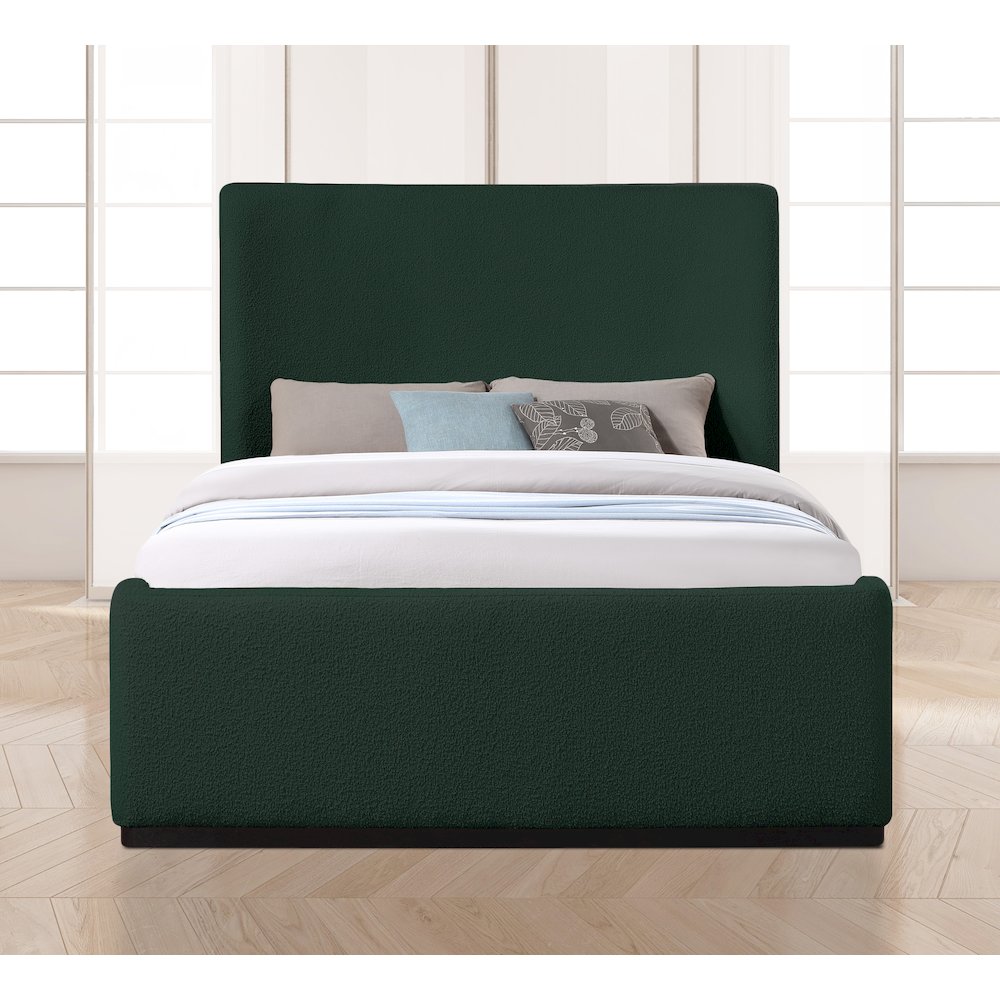 Oliver Green Boucle Fabric King Bed. Picture 3