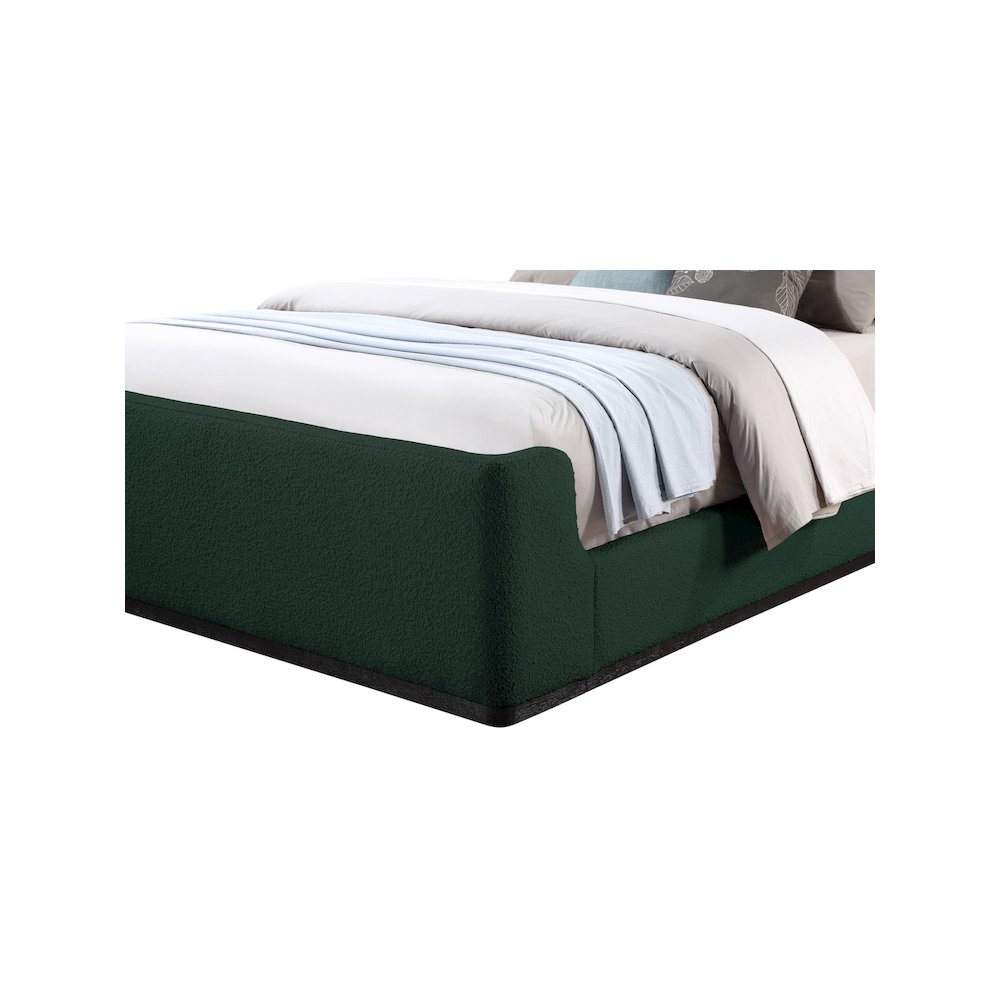 Oliver Green Boucle Fabric Queen Bed. Picture 6