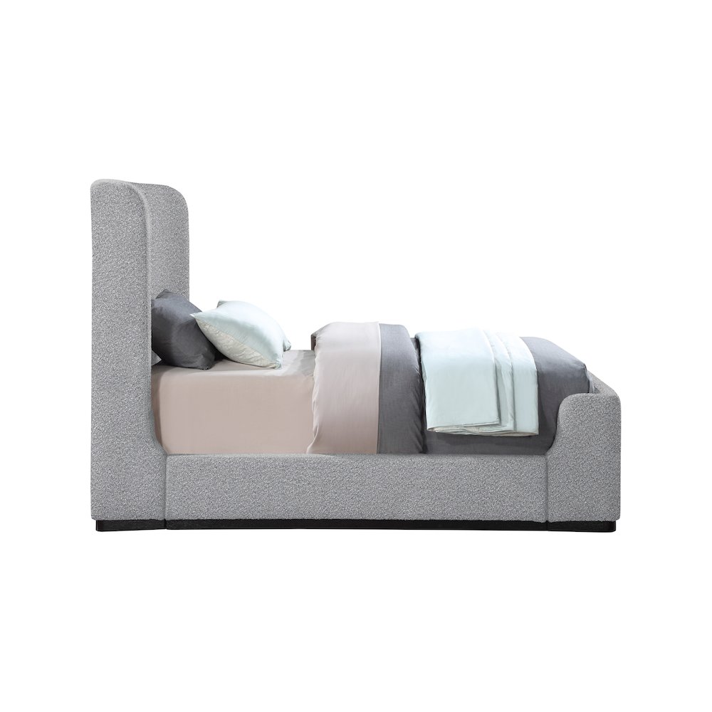 Oliver Grey Boucle Fabric Twin Bed. Picture 4