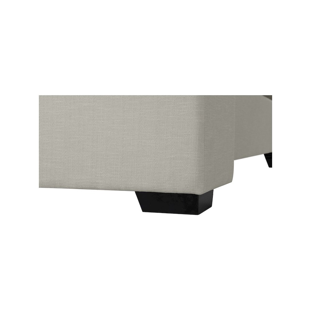 Oxford Beige Linen Textured Fabric King Bed. Picture 6