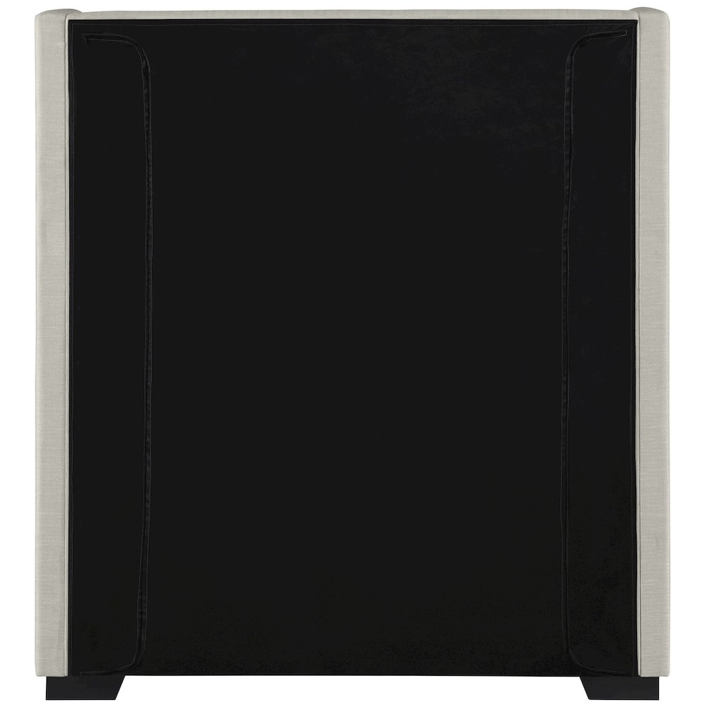 Oxford Beige Linen Textured Fabric Twin Bed. Picture 5