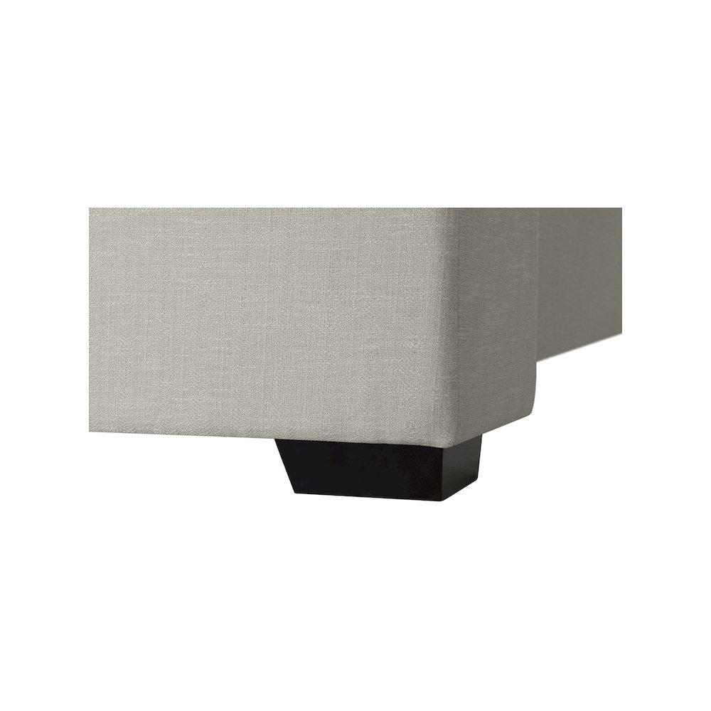 Oxford Beige Linen Textured Fabric Twin Bed. Picture 6