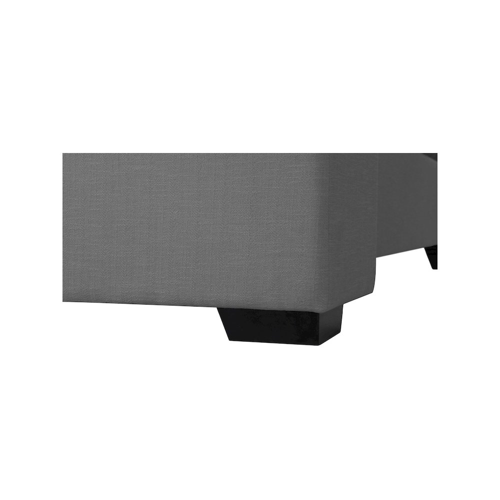 Oxford Grey Linen Textured Fabric Full Bed. Picture 6