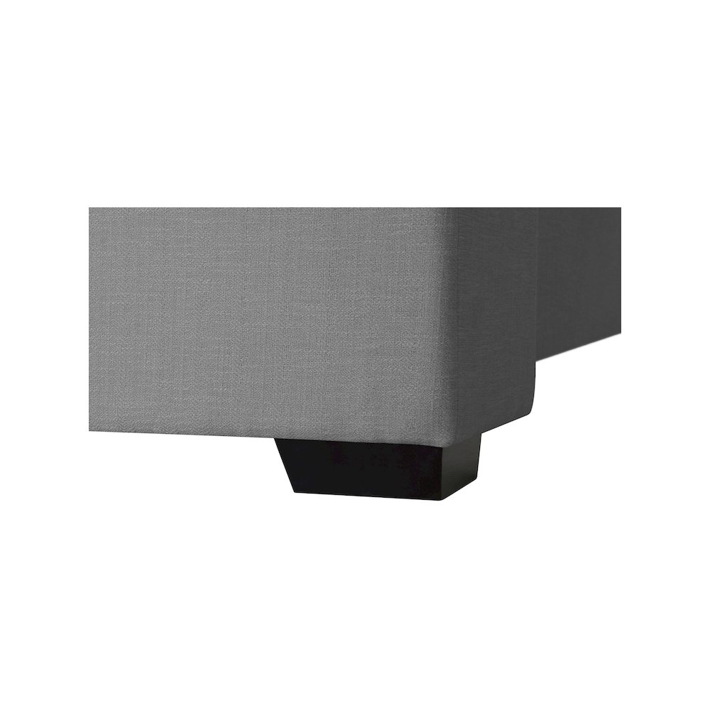 Oxford Grey Linen Textured Fabric Twin Bed. Picture 6