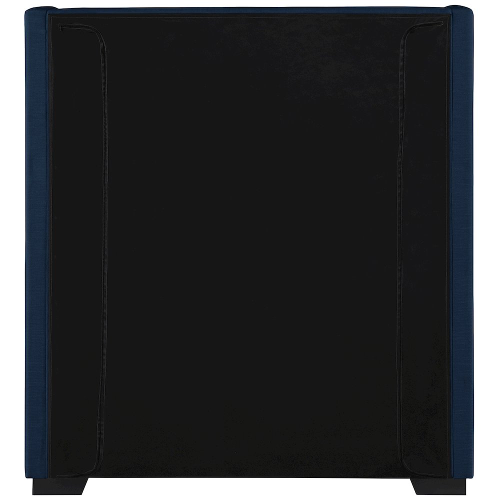 Oxford Navy Linen Textured Fabric Twin Bed. Picture 5
