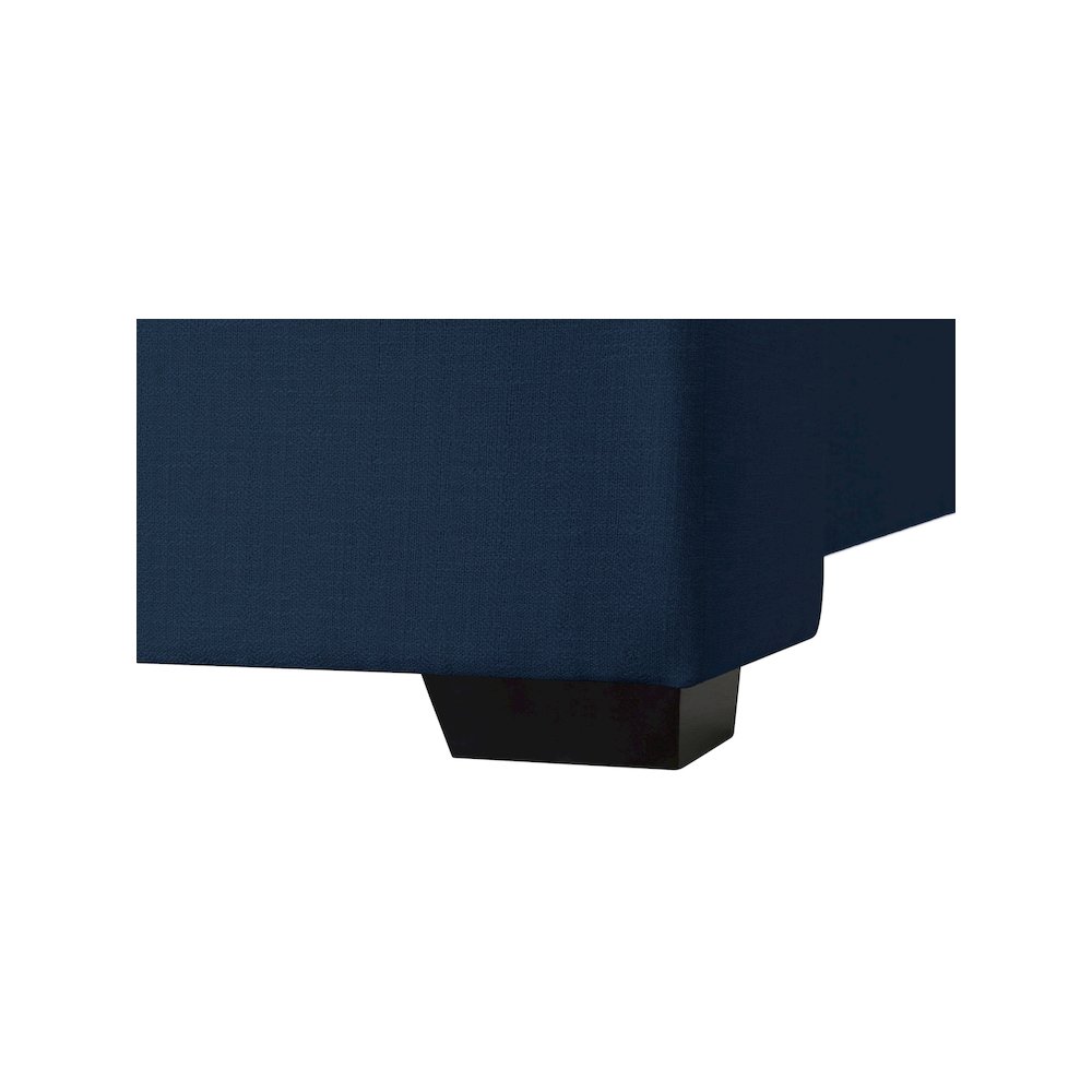 Oxford Navy Linen Textured Fabric Twin Bed. Picture 6