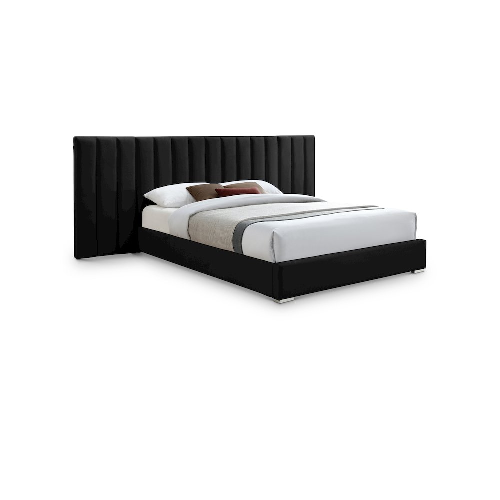 Pablo Black Velvet King Bed. Picture 1