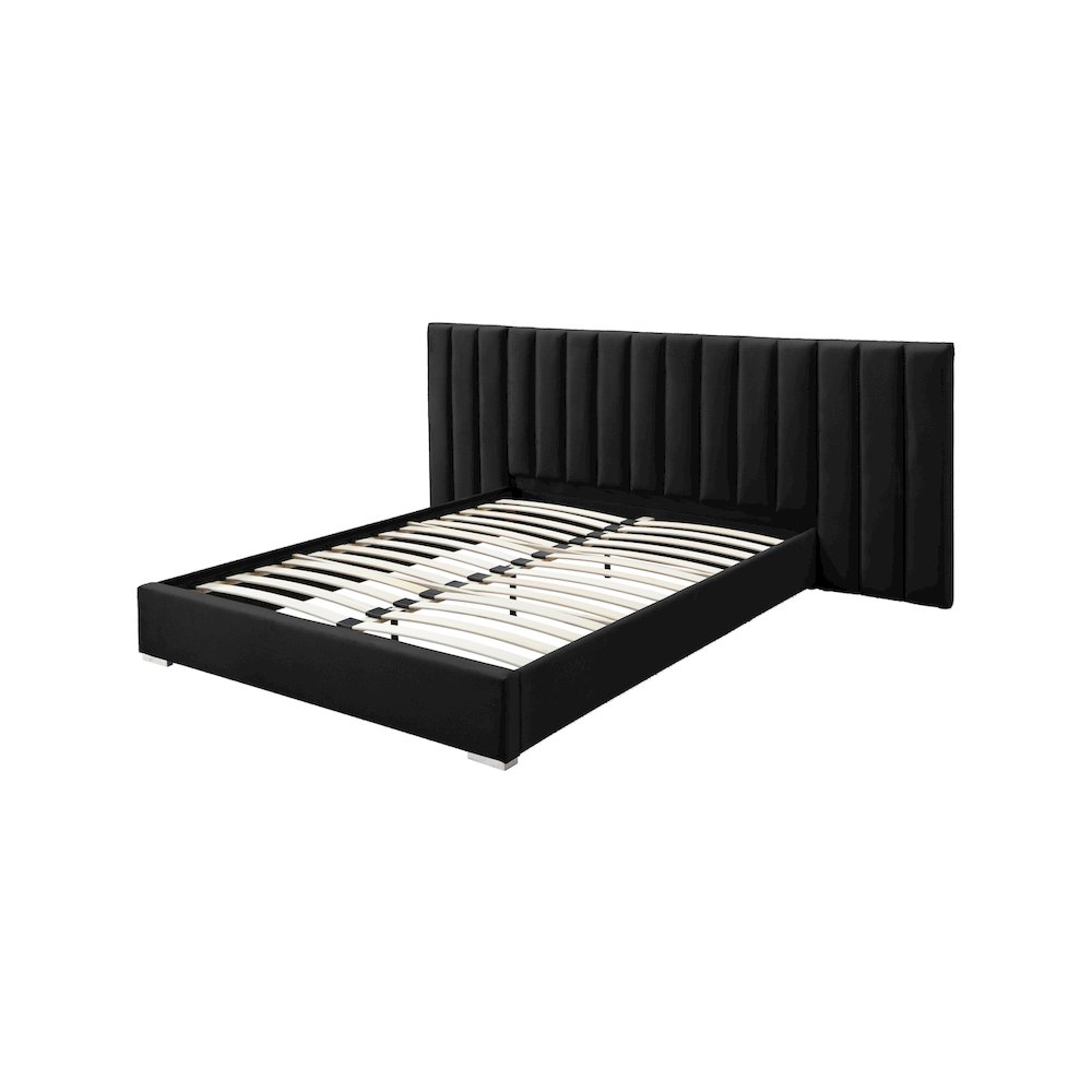 Pablo Black Velvet King Bed. Picture 8