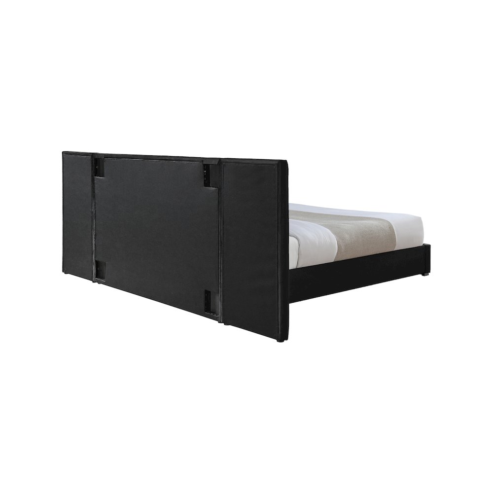 Pablo Black Velvet Queen Bed. Picture 5