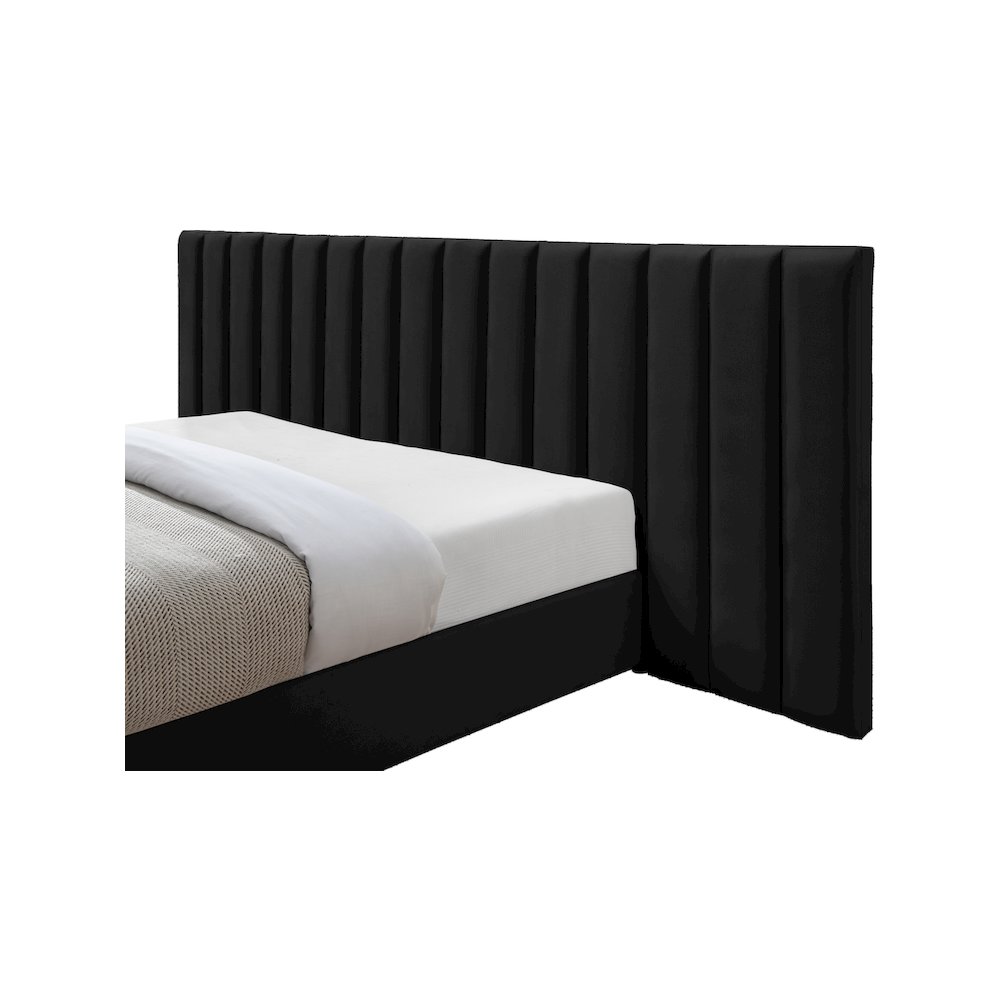 Pablo Black Velvet Queen Bed. Picture 6