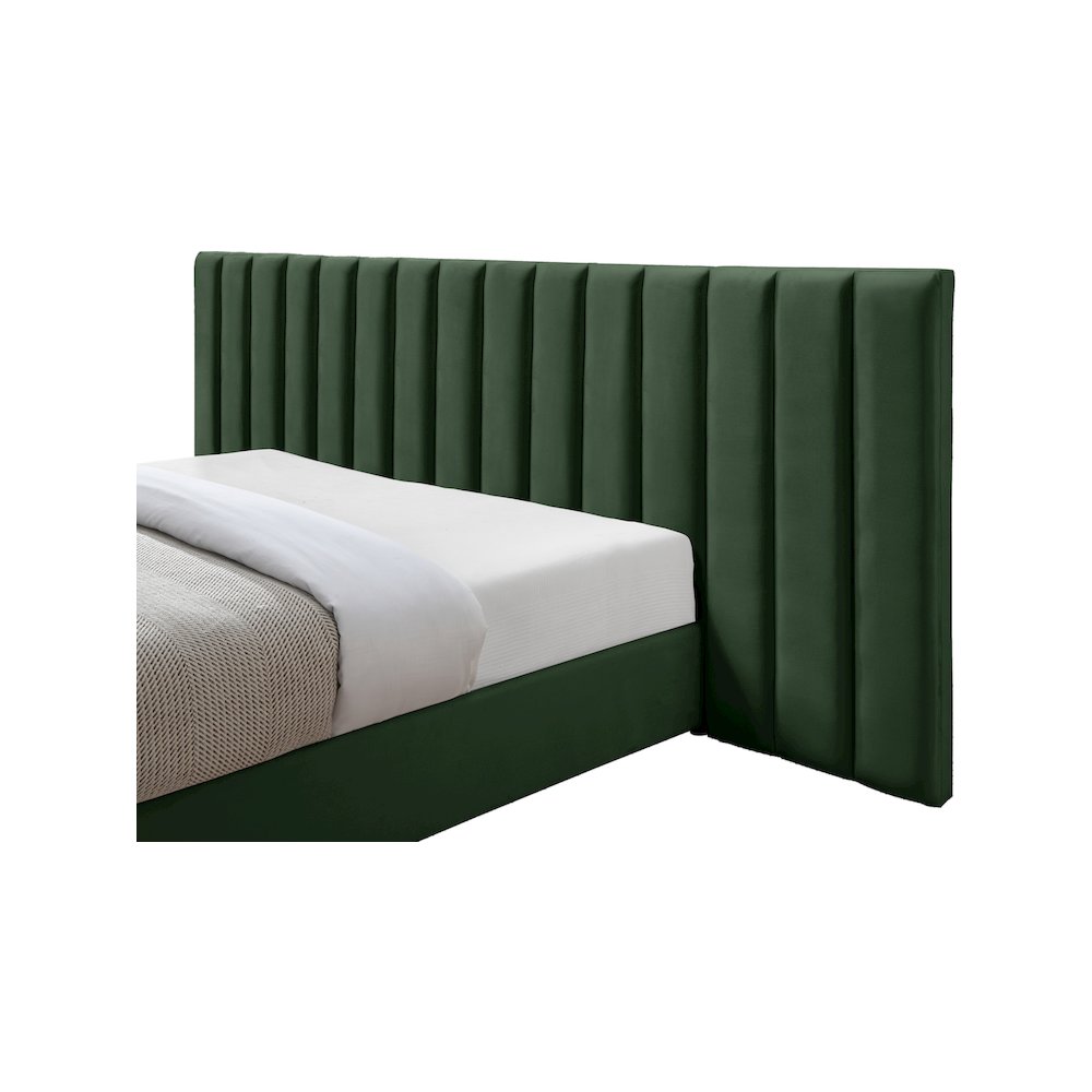 Pablo Green Velvet King Bed. Picture 6