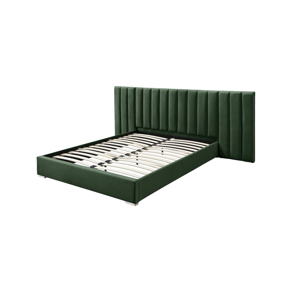 Pablo Green Velvet King Bed. Picture 8