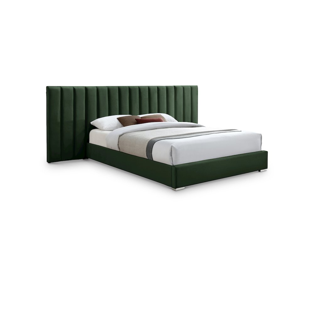 Pablo Green Velvet Queen Bed. Picture 1
