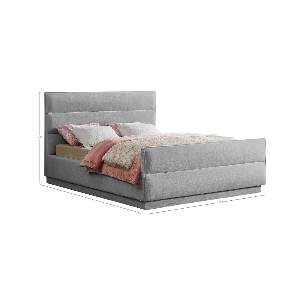 Paxton Grey Chenille Fabric Full Bed. Picture 7