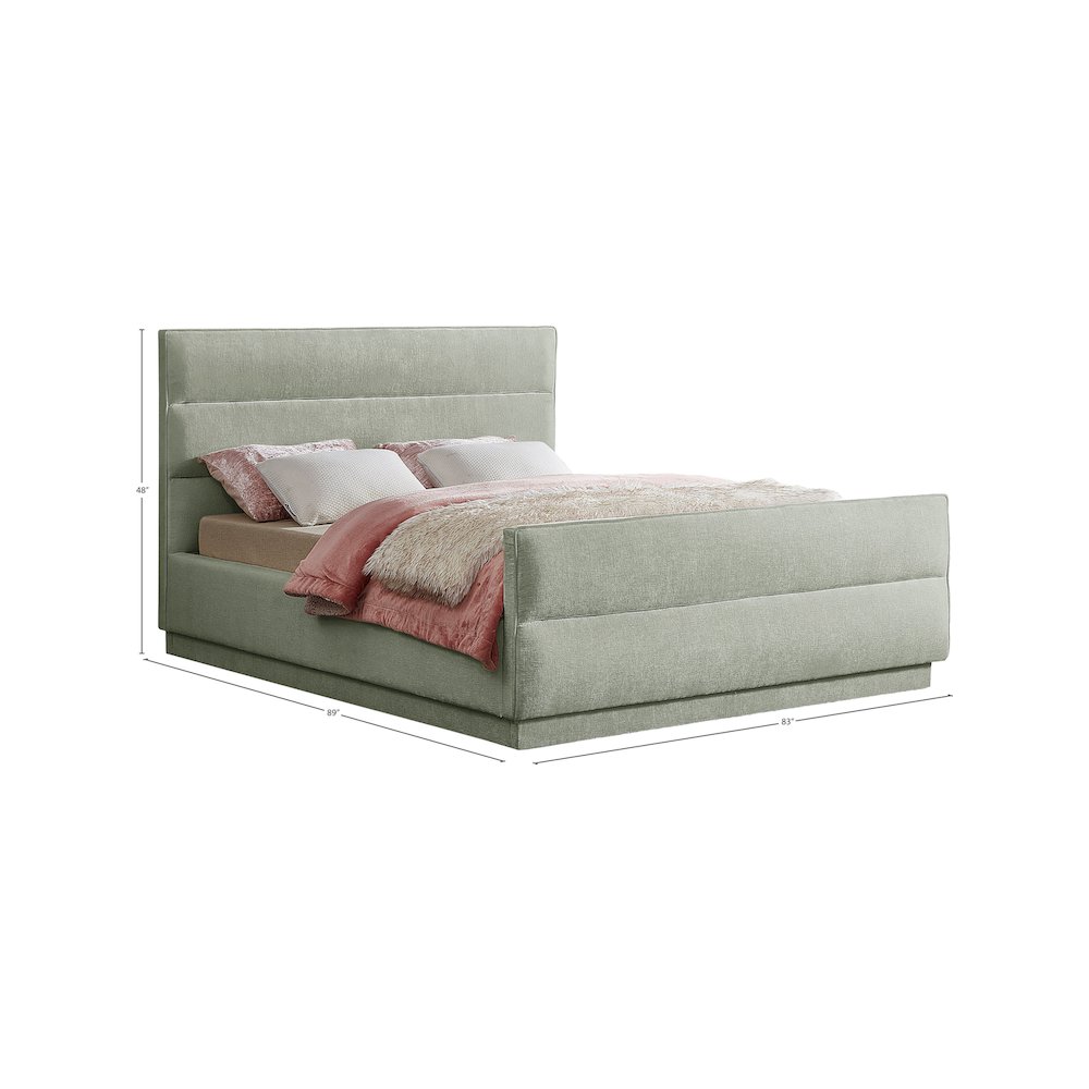 Paxton Mint Chenille Fabric King Bed. Picture 7