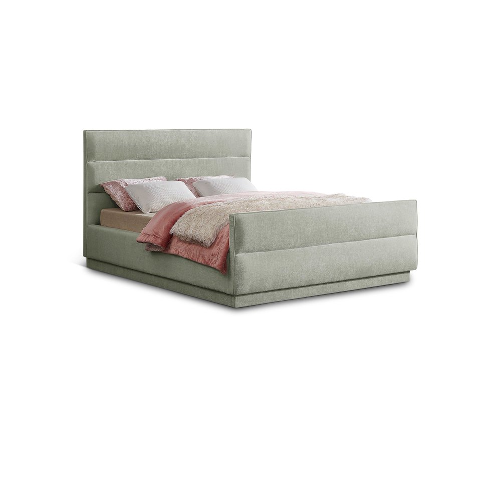 Paxton Mint Chenille Fabric King Bed. Picture 1