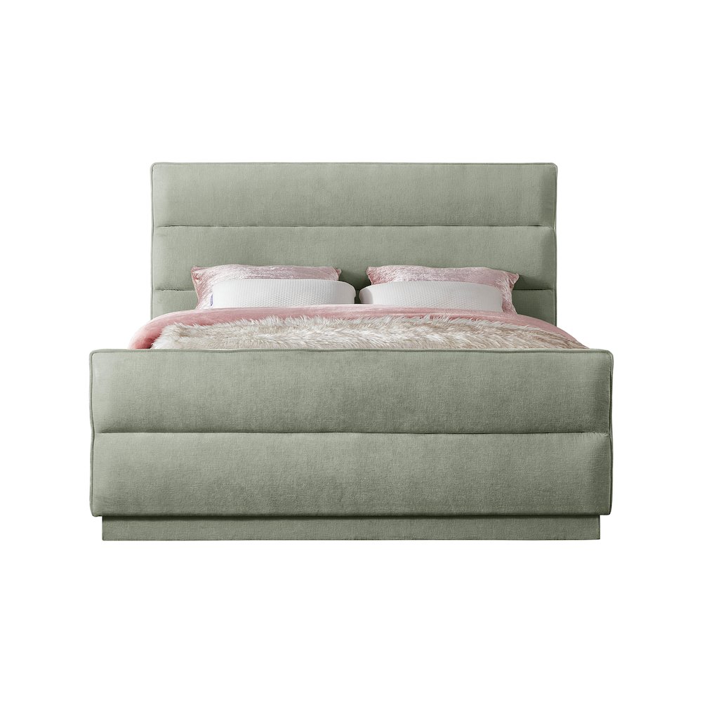 Paxton Mint Chenille Fabric King Bed. Picture 2