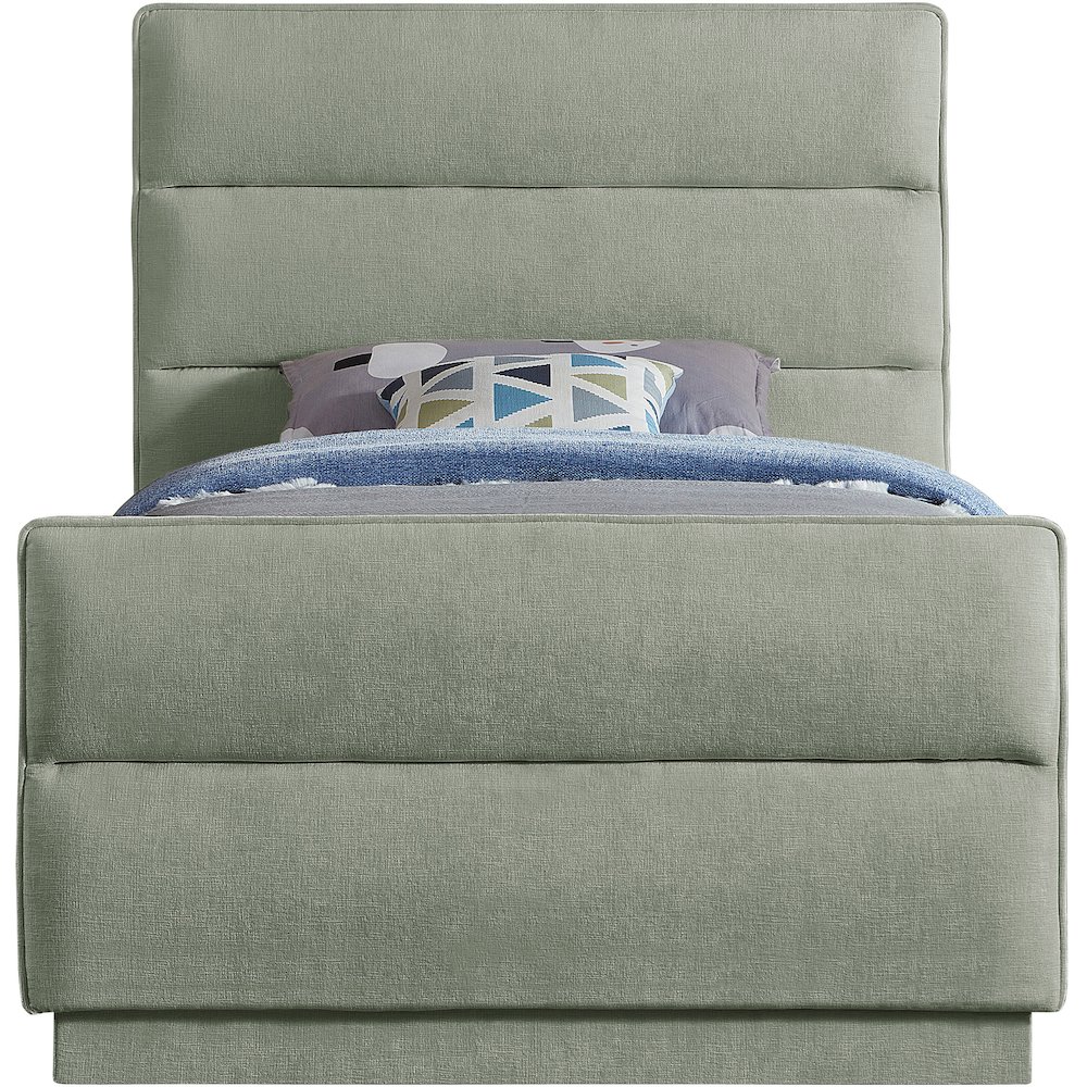 Paxton Mint Chenille Fabric Twin Bed. Picture 2