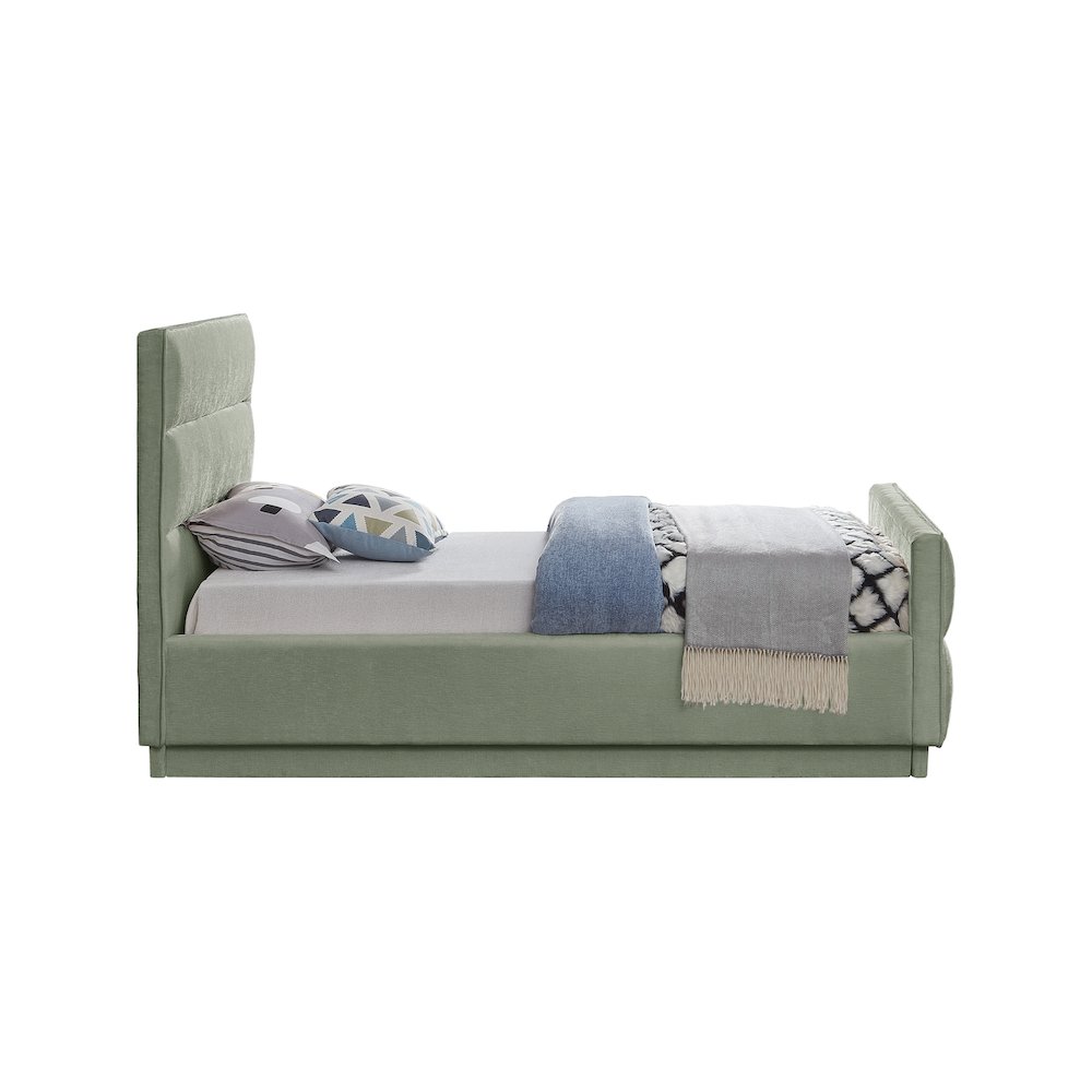 Paxton Mint Chenille Fabric Twin Bed. Picture 4