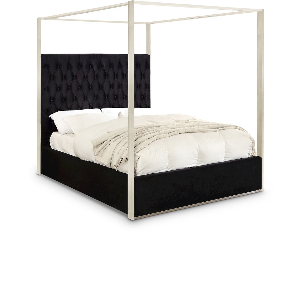 Porter Black Velvet King Bed. Picture 1