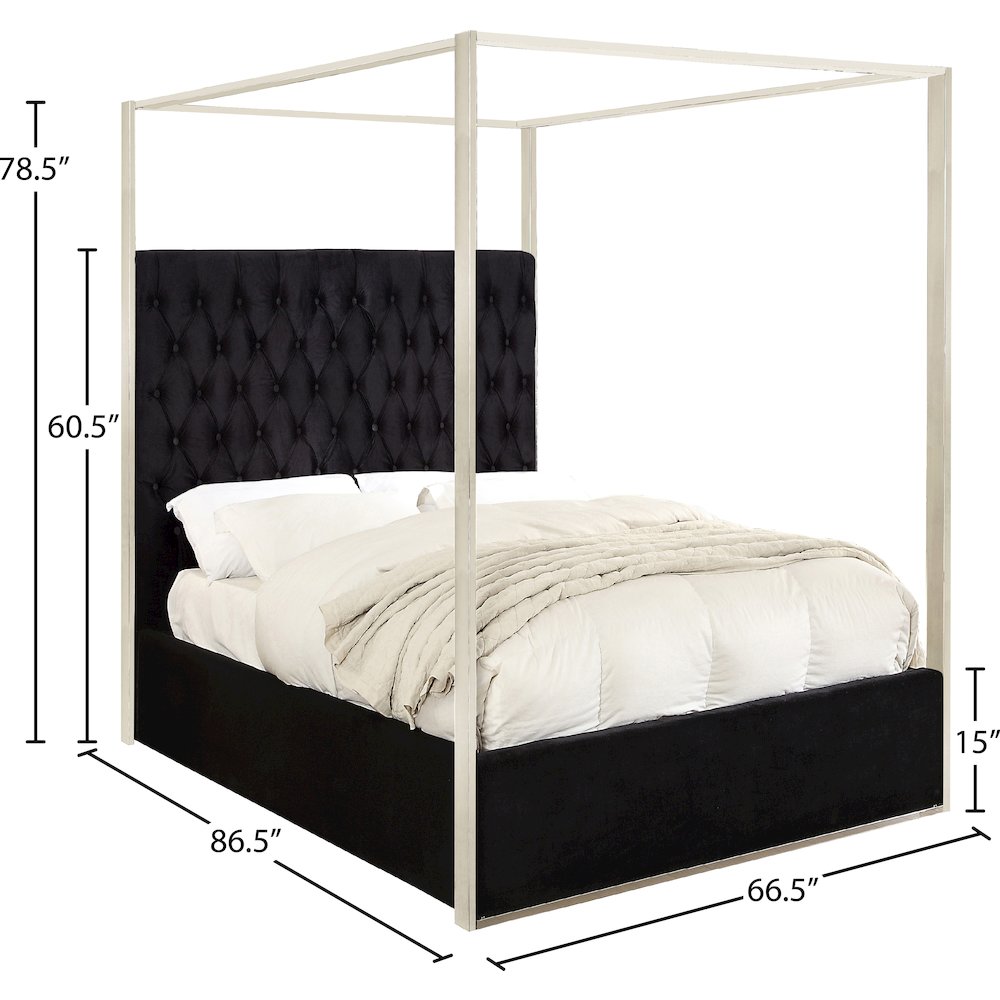 Porter Black Velvet Queen Bed. Picture 2