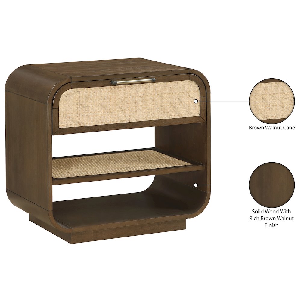 Windsor Brown Solid Wood Nightstand. Picture 11