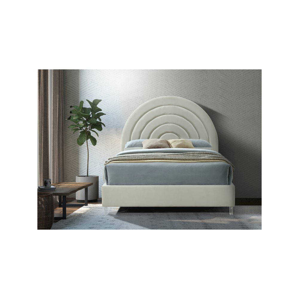 Rainbow Cream Velvet Full Bed. Picture 3