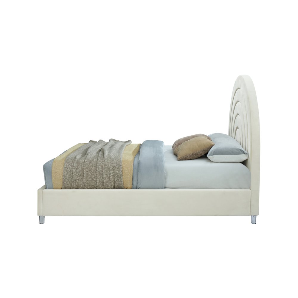 Rainbow Cream Velvet King Bed. Picture 4