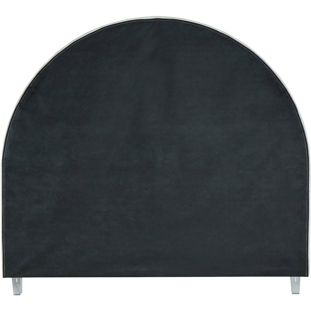 Rainbow Cream Velvet Queen Bed. Picture 6