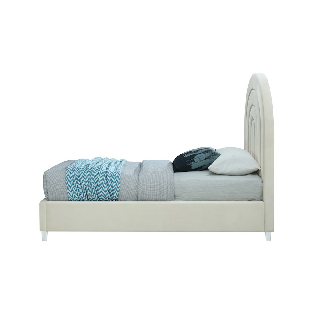 Rainbow Cream Velvet Twin Bed. Picture 4