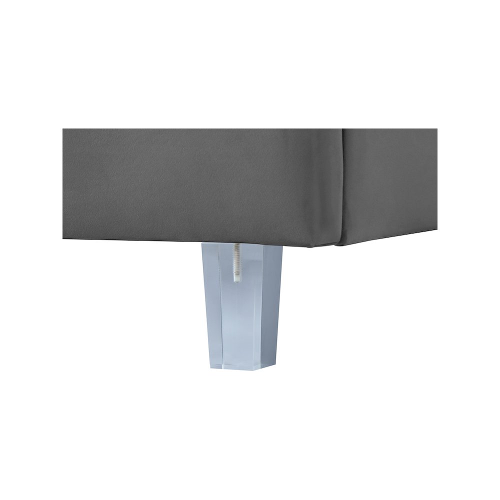 Rainbow Grey Velvet King Bed. Picture 5