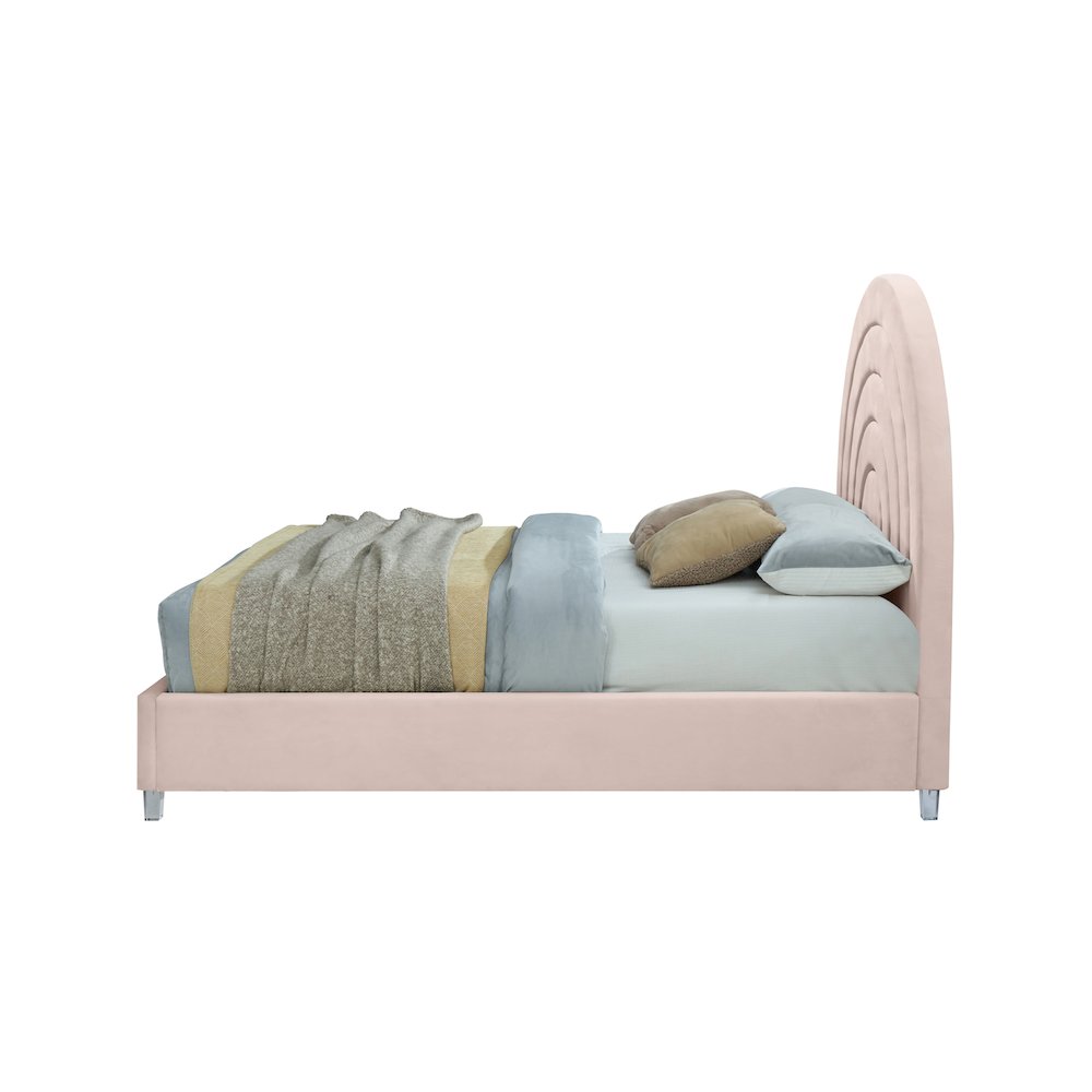 Rainbow Pink Velvet Full Bed. Picture 4