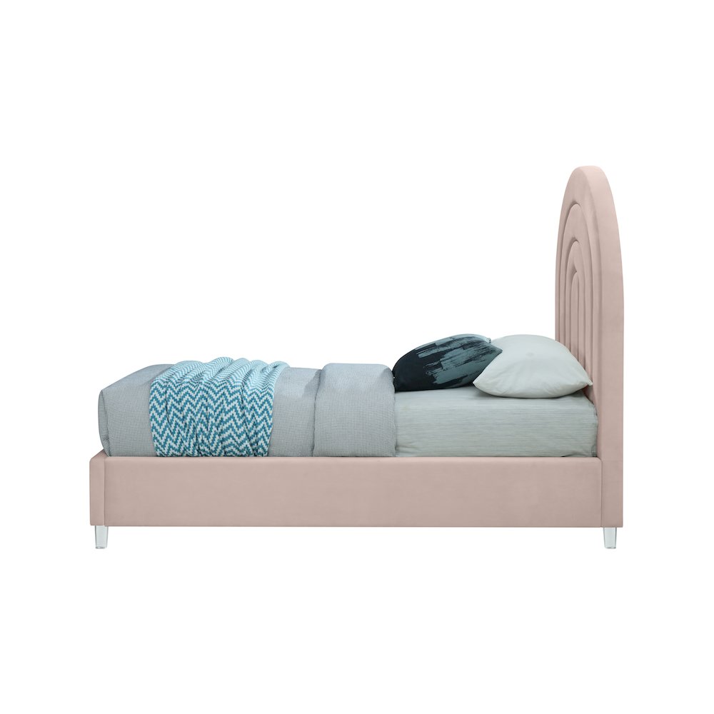 Rainbow Pink Velvet Twin Bed. Picture 4