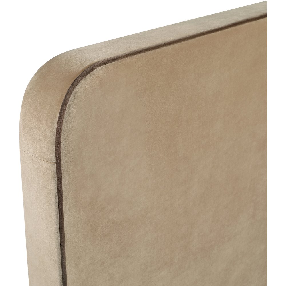 Rava Beige / Brown Velvet Upholstered King Bed. Picture 5