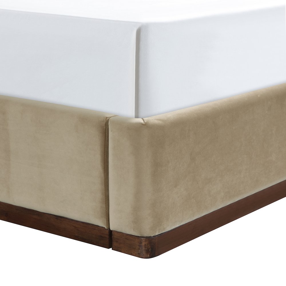 Rava Beige / Brown Velvet Upholstered Twin Bed. Picture 3