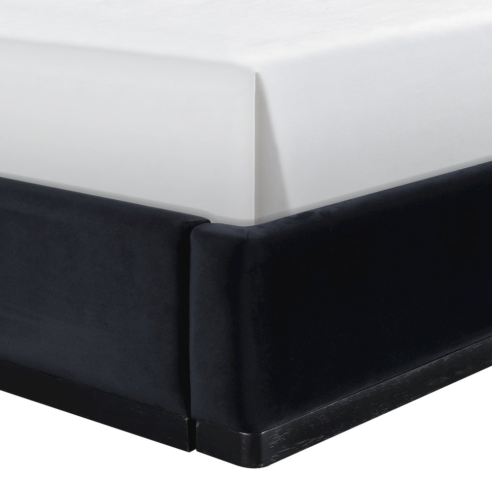 Rava Black / Taupe Velvet Upholstered King Bed. Picture 3