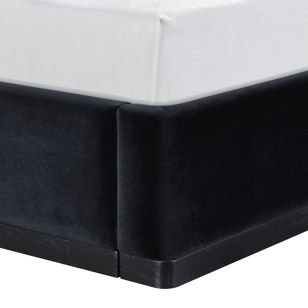 Rava Black / Taupe Velvet Upholstered Twin Bed. Picture 3