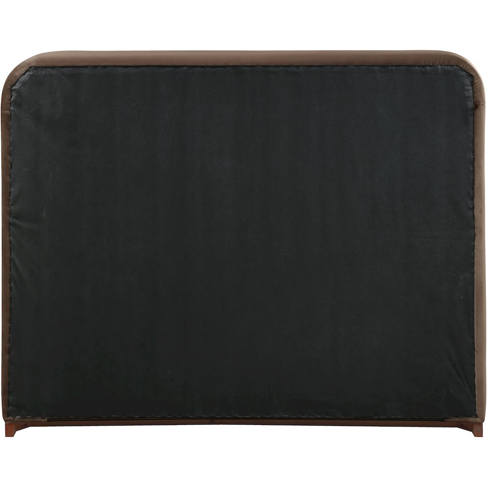Rava Brown / Beige Velvet Upholstered Queen Bed. Picture 8
