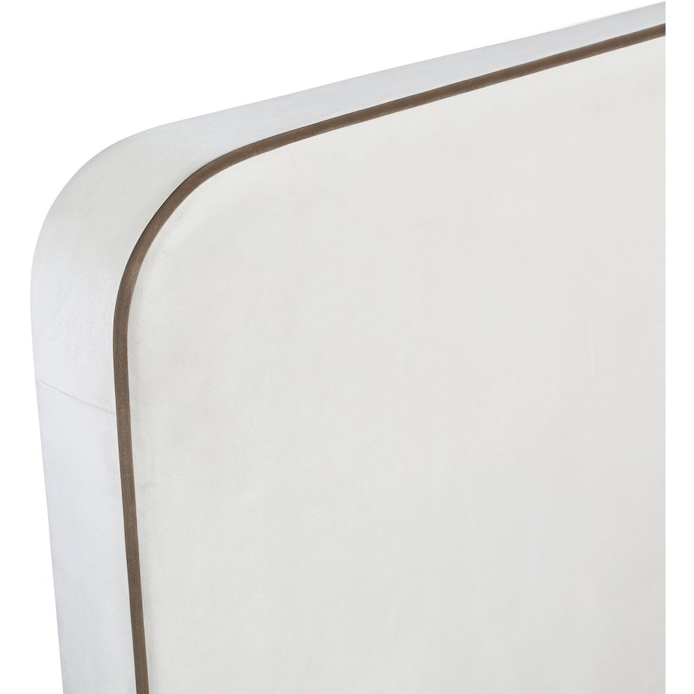 Rava Cream / Beige Velvet Upholstered Full Bed. Picture 5