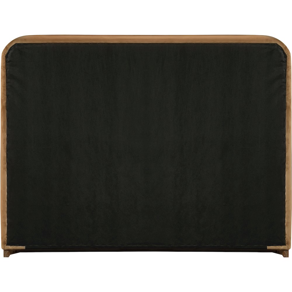 Rava Saddle / Brown Velvet Upholstered Full Bed. Picture 8