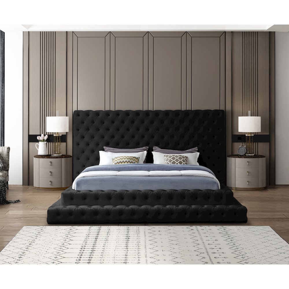 Revel Black Velvet King Bed. Picture 3