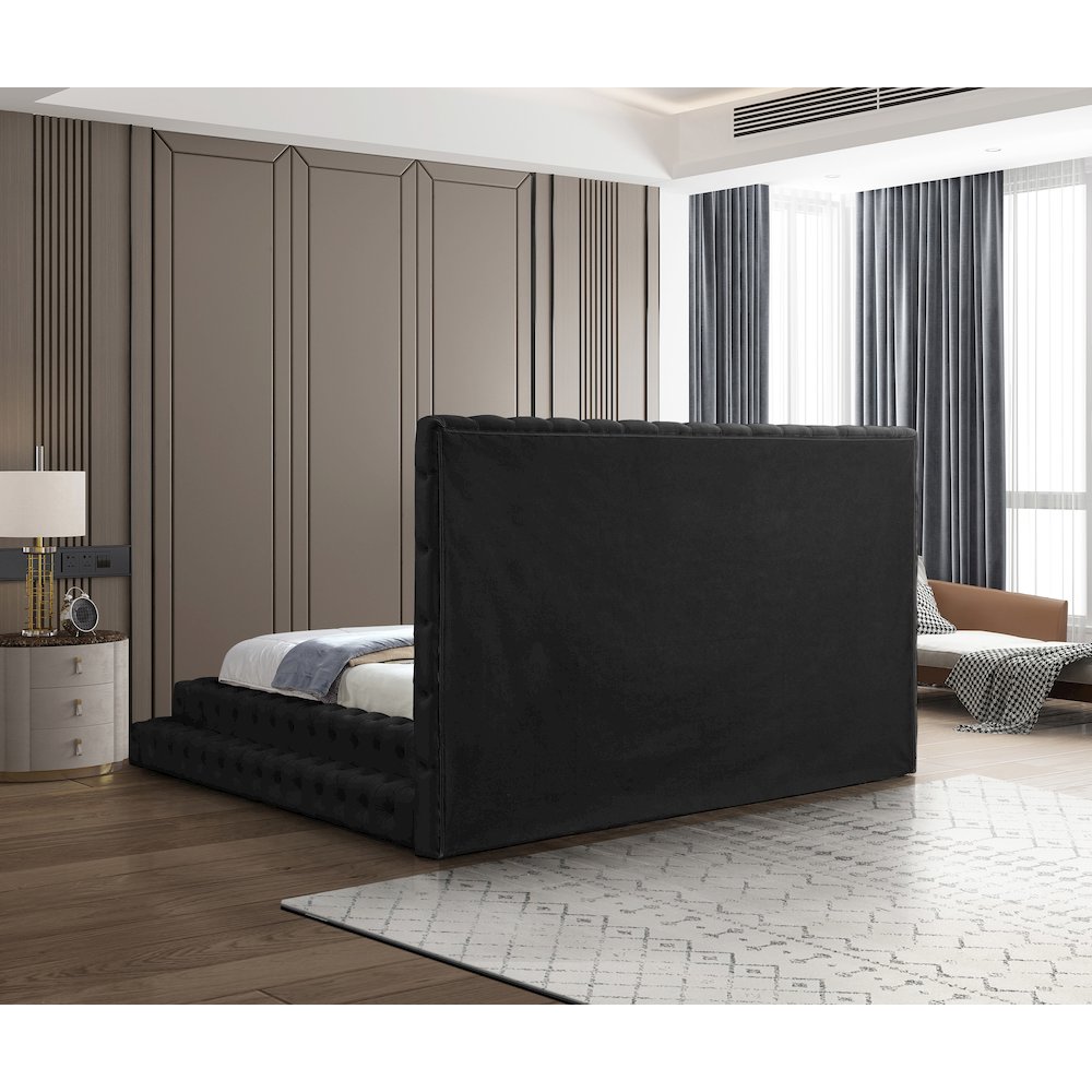Revel Black Velvet King Bed. Picture 5