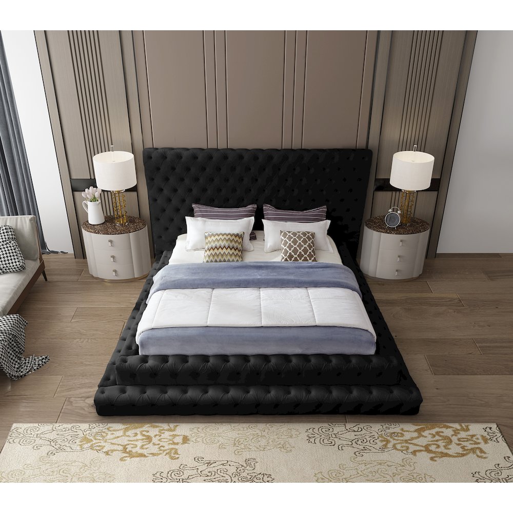 Revel Black Velvet King Bed. Picture 6