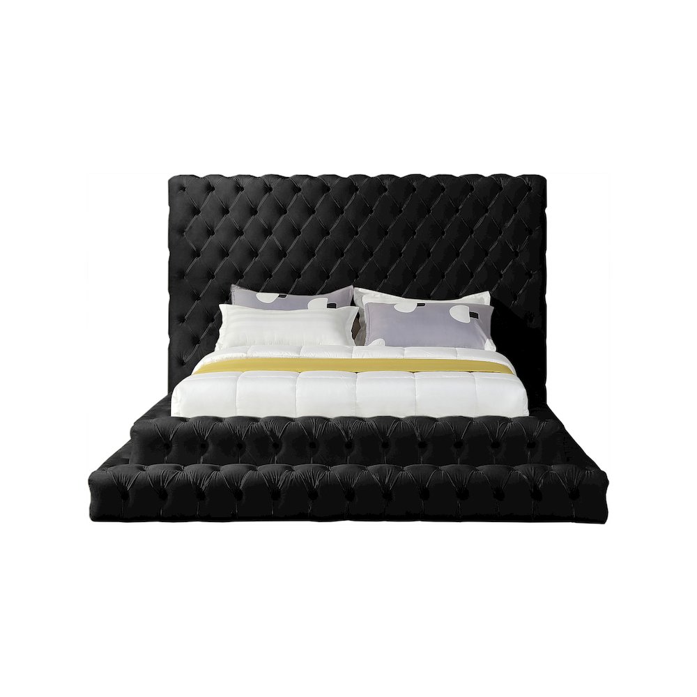 Revel Black Velvet Queen Bed. Picture 2