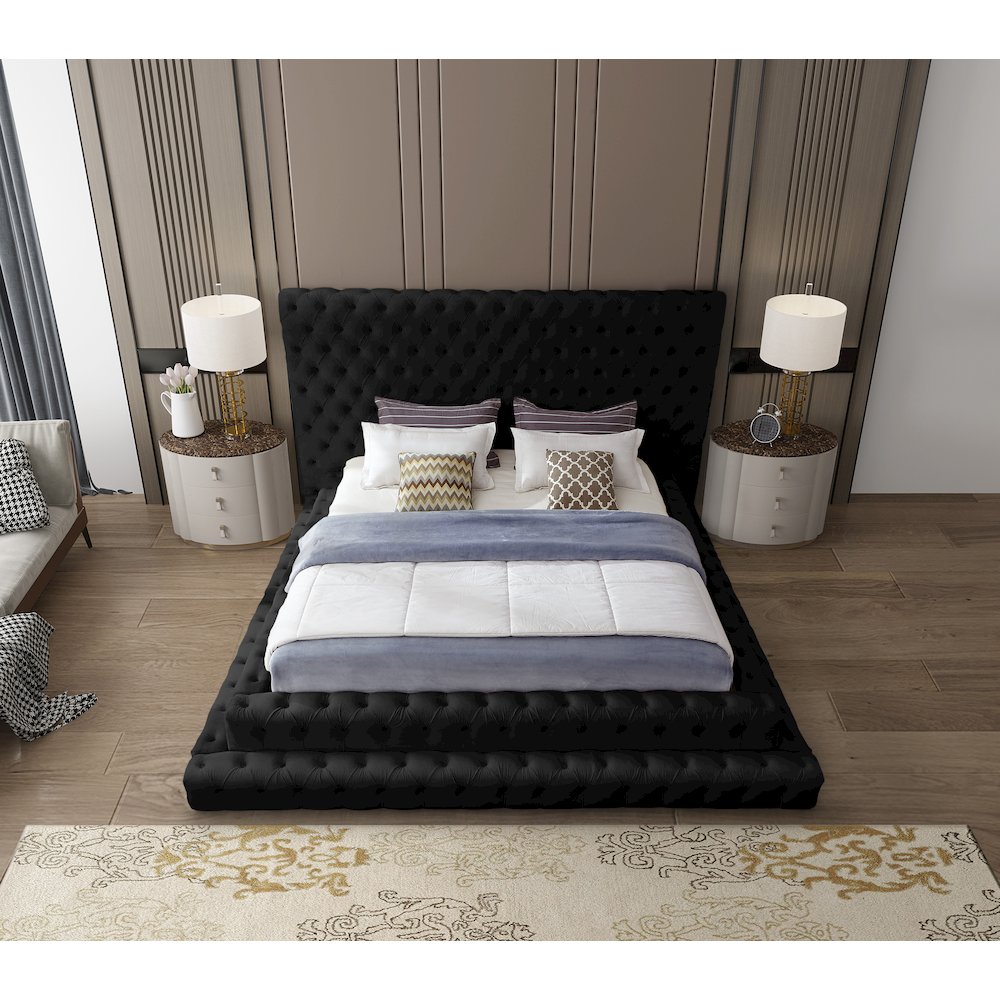 Revel Black Velvet Queen Bed. Picture 6
