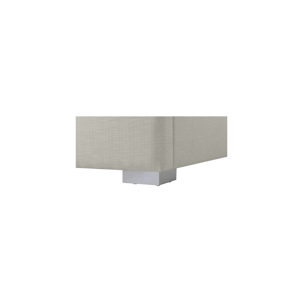 Royce Beige Linen Textured Fabric Twin Bed. Picture 13